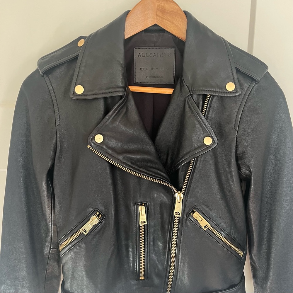 AllSaints BALFERN LEATHER BIKER JACKET - Picture 9 of 16